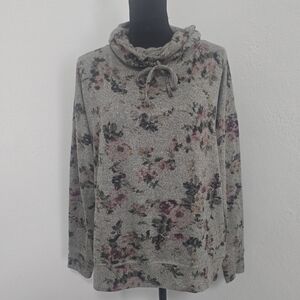 Maurices Floral Cowl Neck Sweater Medium